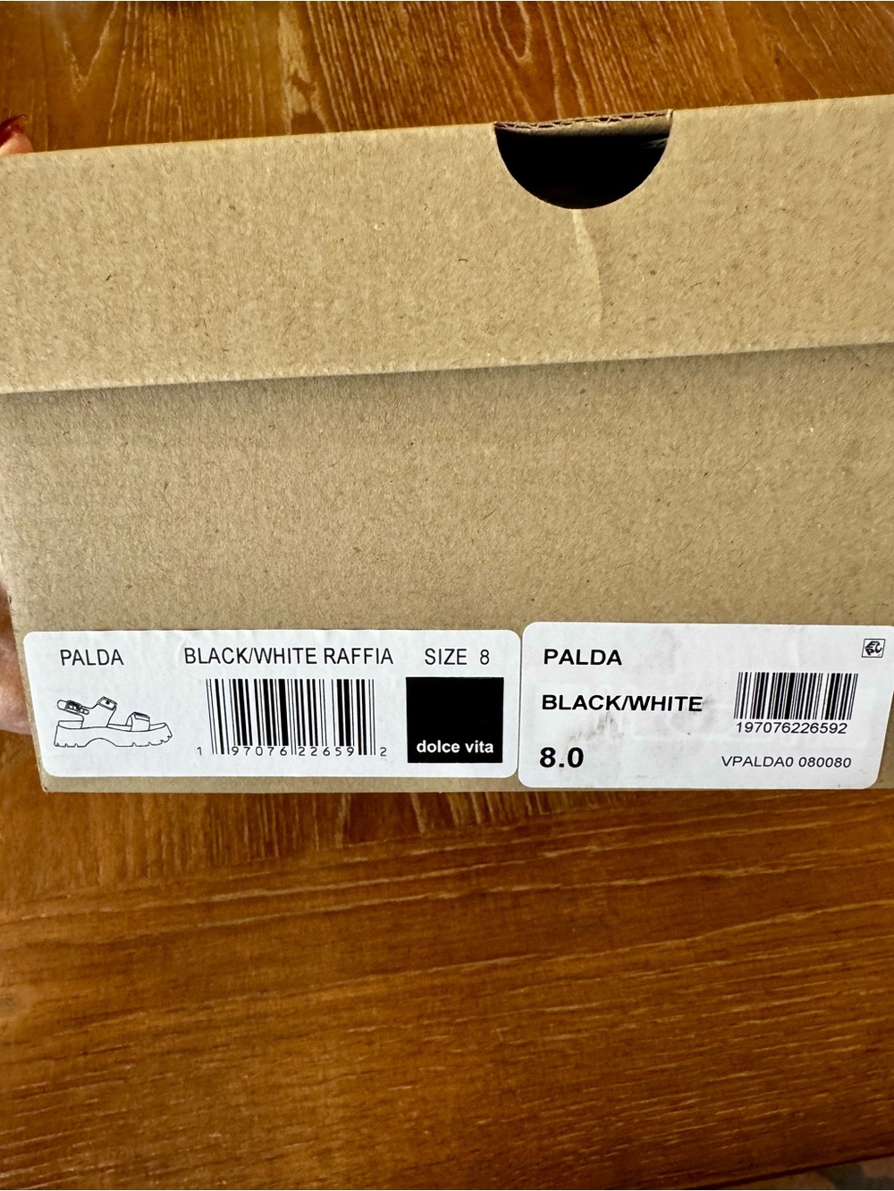 NIB Dolce Vita Palda b&w raffia sandal 8 - Picture 12 of 14